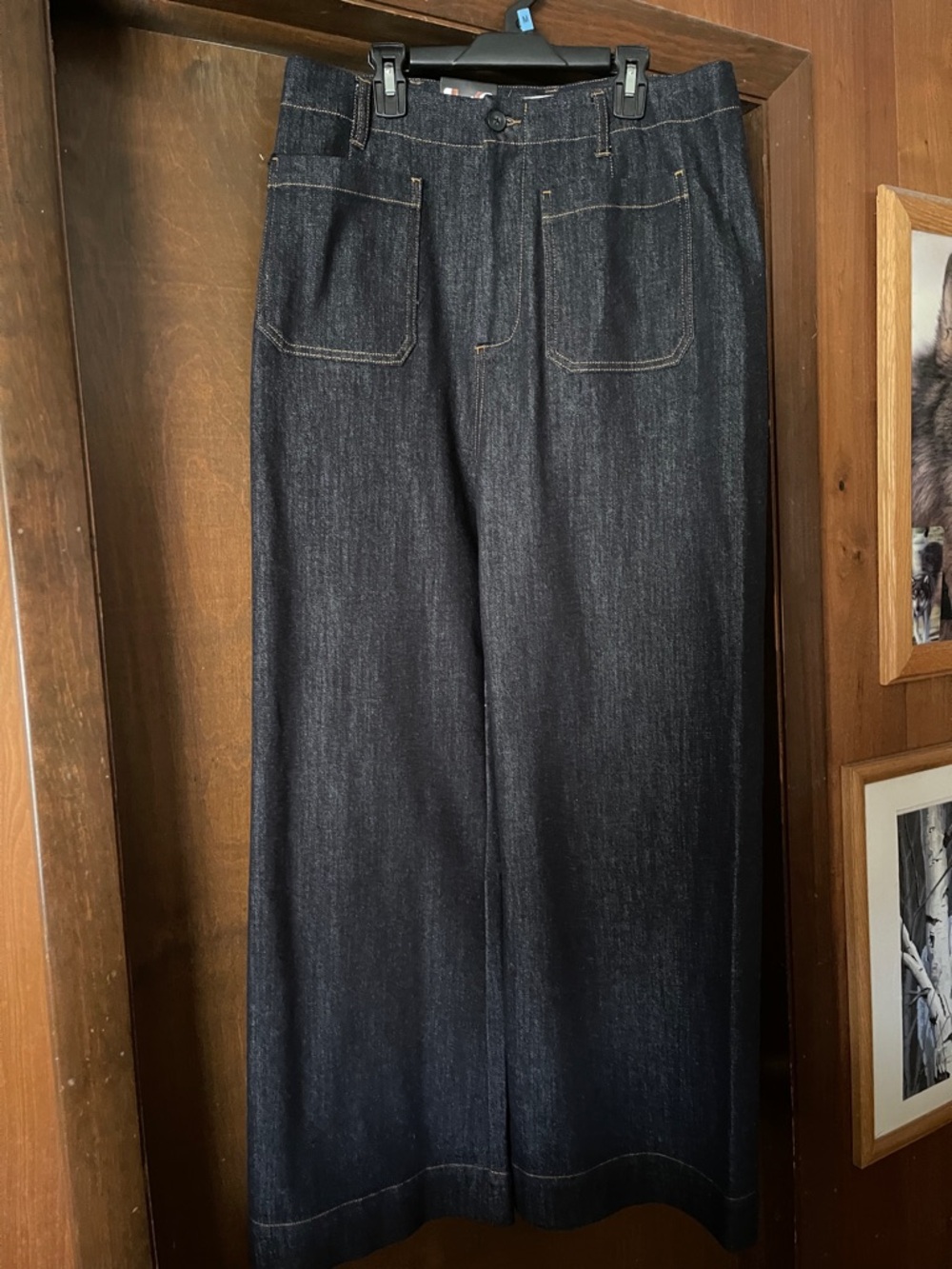 Vigoss Dark Indigo Relaxed Wide-Leg Jeans